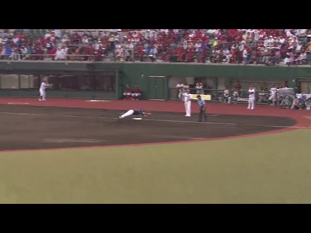 【2回裏】バファローズ・西野が抜ければピンチの場面をファインプレー!! 2018/7/10 E-Bs