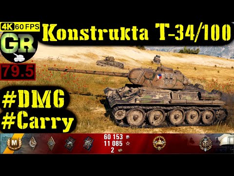 80_World of Tanks Konštrukta T-34/100 WoT Replay - 6 Kills 4.8K DMG(Patch 1.4.0)