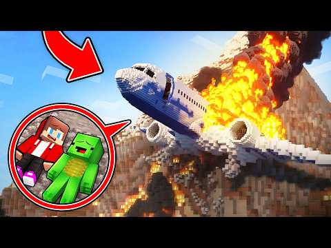 Mikey & JJ Survive The AIRPLANE CRASH ON THE MOUNTAIN in Minecraft (Maizen)