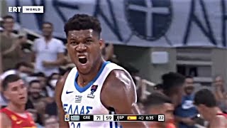 Giannis Antetokounmpo poster dunk. Greece vs Spain 🍿🍿