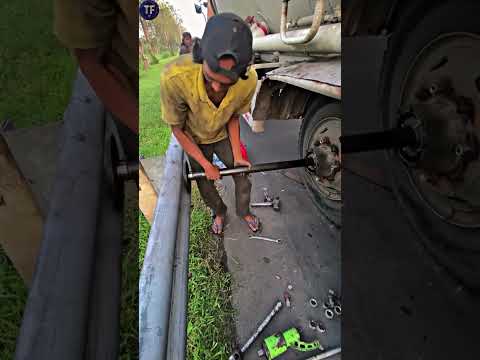 Repairing tire gone wrong 🤔😱| (@Cabramacho) #trendingnow #funny #viral