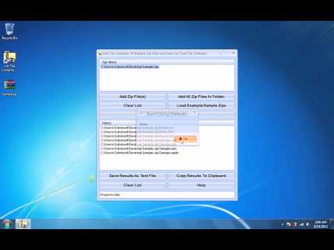 List The Contents Of Multiple Zip Files and Save As Text File Software