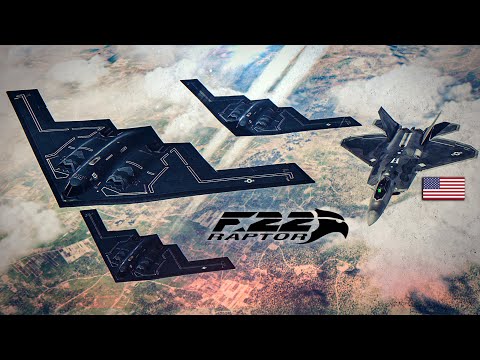 Stealth Package | B-2 Spirit + F-22 Raptor Vs Su-57 Felon & Su-35 Flanker | Digital Combat Simulator