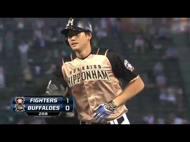 【2回表】ファイターズ・大谷 逆方向への先制ソロホームラン!! 2014/9/5Bs-F