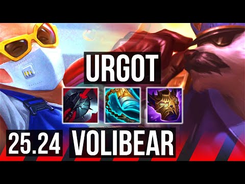 URGOT vs VOLIBEAR (TOP) | Good KDA: 15/1/9, 44K damage | EUNE Master | 25.24