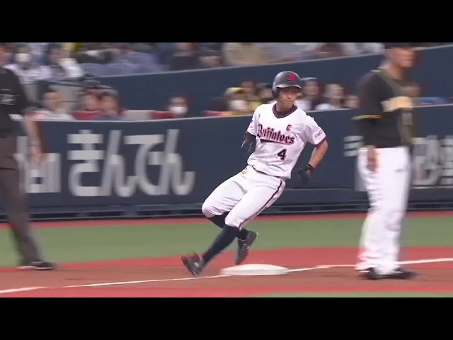 【8回裏】バファローズ・福田 2試合で3本目の3ベース!! 2019/3/24 B-T