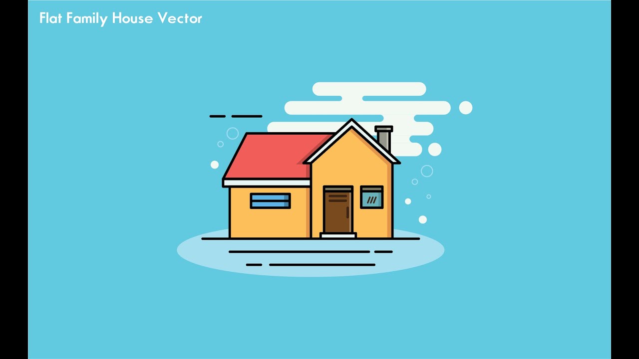 Adobe Illustrator Tutorials | Flat Family House vector