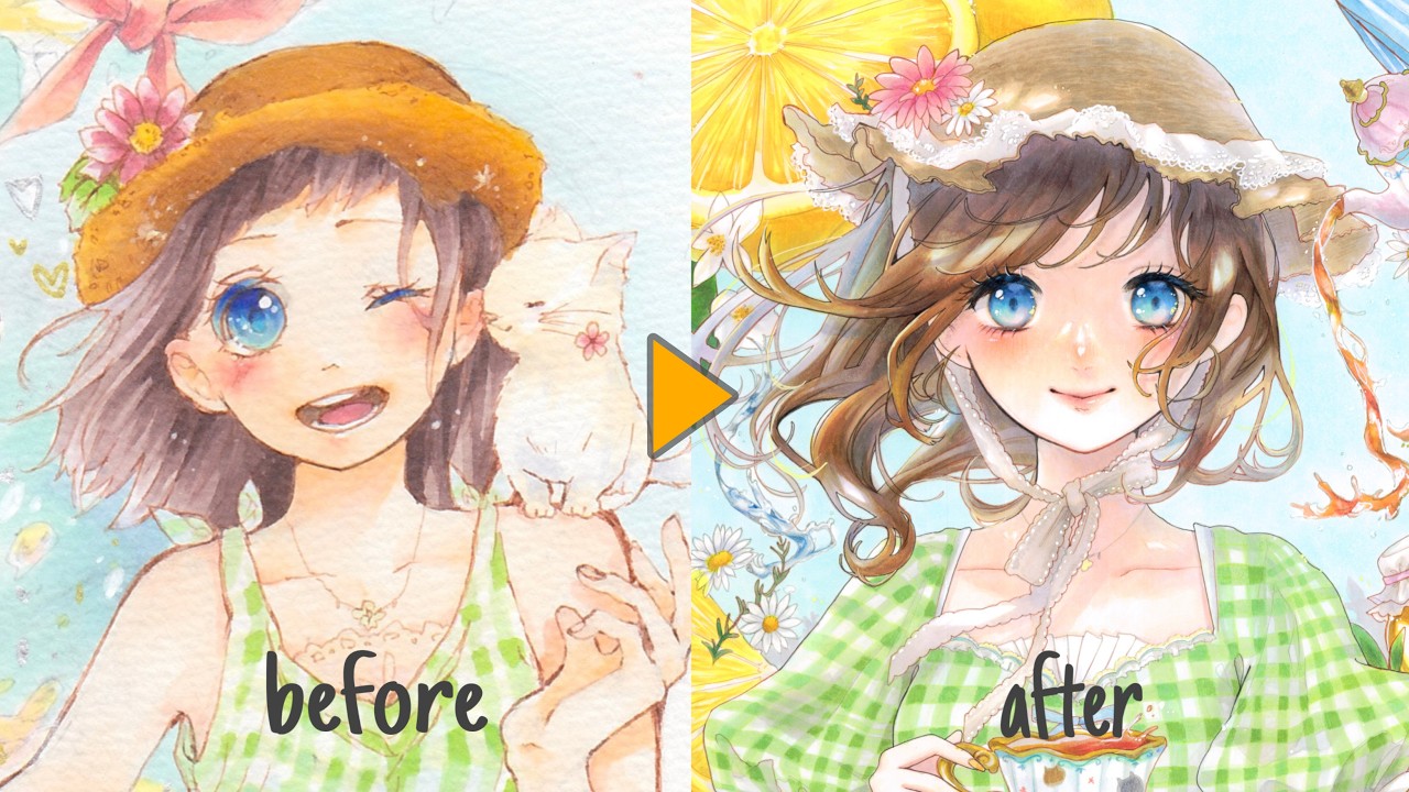 【Copic】８年前のイラストリメイク/art process
