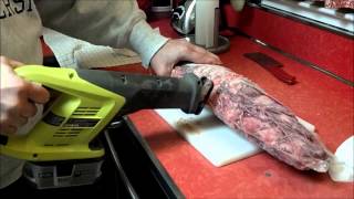 How to Cut A Costco Frozen Beef Tenderloin With A Reciprocating Saw!