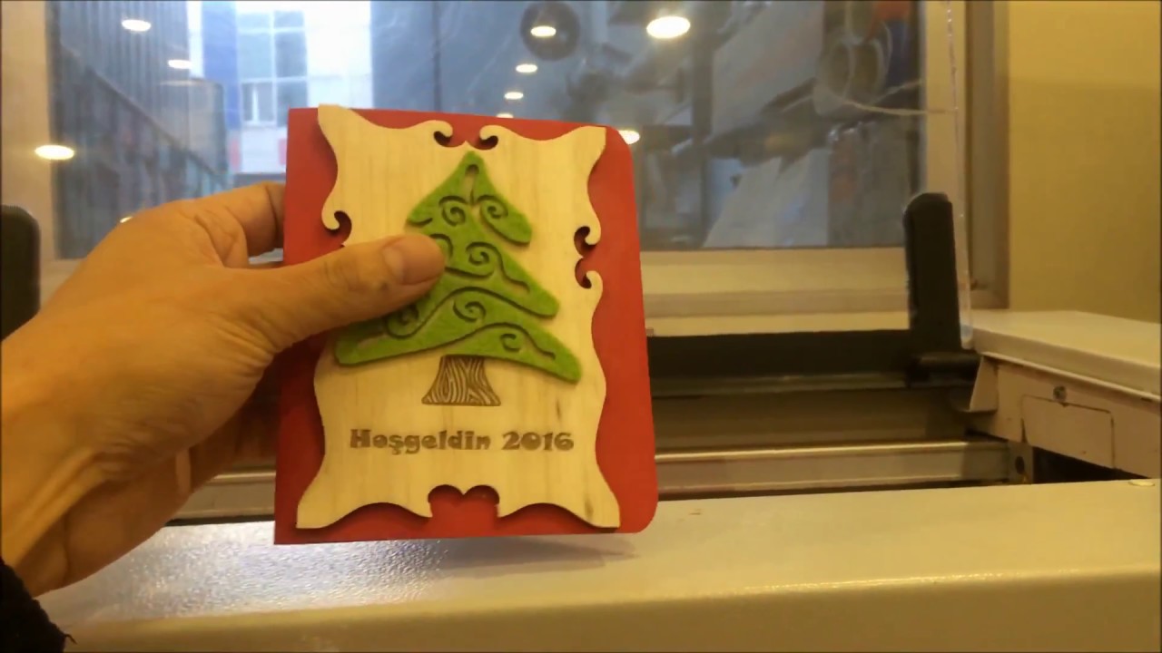 Изготовление Рождественской открытки на лазерном гравере