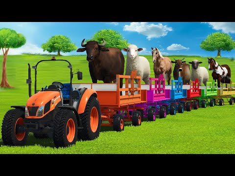MASSIVE CONVOY TRANSPORT WITH BUFFALO, SHEEPS, HORSES, COWS & TRACTORS - FS25