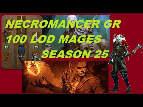 Diablo 3 - Season 25 (My test) Necromancer LoD Mages (GR 100) (Paragón 1k)