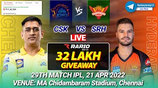 LIVE🔴| CSK vs SRH Live Prediction | CSK vs SRH Live Team | CSK vs SRH Live