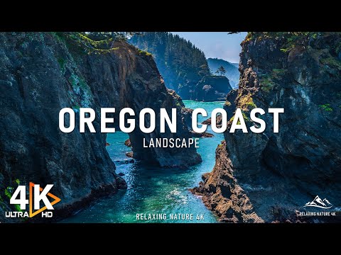 FLYING OVER OREGON COAST 4K UHD - Relaxing Music With Beautiful Nature Scenes - 4K Video UHD
