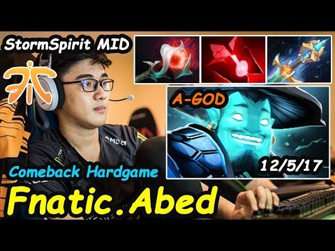 Fnatic Abed - [StormSpirit] A-God Epic Hard Game (Tiny Gank) Insane Skill Dota 2 7.21d Pro Gameplay