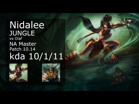 Nidalee Jungle vs Olaf - NA Master 10/1/11 Patch 10.14 Gameplay