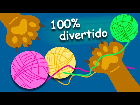 VIDEO JUEGO PARA GATOS con bolas de estambre / pelotas de lana. IMPOSIBLE QUE TU GATO NO SE DIVIERTA