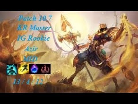 IG Rookie - Azir vs Pantheon - KR Master 170 LP - Patch 10.7