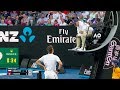 Roger Federer argues with the chair umpire - Australian Open 2018