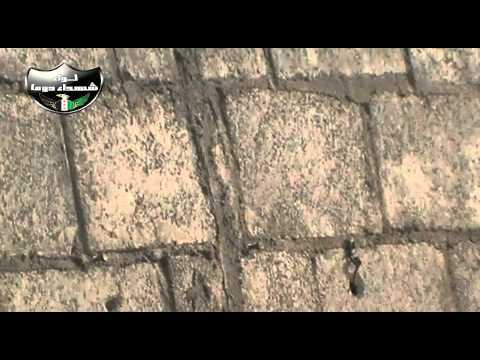 استهداف قناصي كتيبة الرحمن التابعة للواء شهداء دوما مدفع رشاش متمركز على سطح مبنى المخابرات الجوية في مدينة حرستا في ريف دمشق