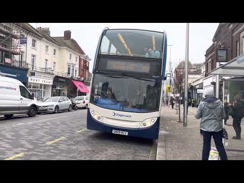 STAGECOACH BUS ON THE LOOP SERVICE DEPARTING EASTBOURNE TOWN CENTRE