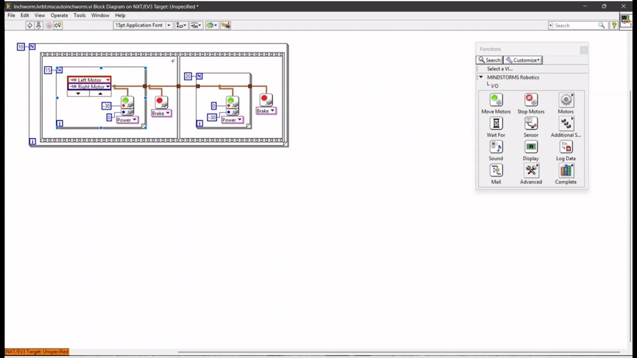 LabView for LEGO Mindstorms - Inchworm Robot