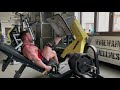 Daniel Sticco IFBB PRO heavy legs press with one leg.