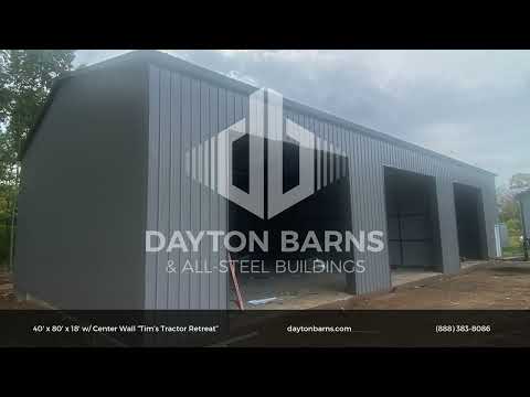 40'×80'×18' All-Steel Commercial Shop w/ Center Wall — Finished