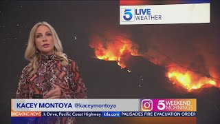 Santa Ana winds to continue later Saturday as Los Angeles wildfires continue