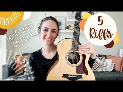 FIVE GUITAR RIFFS - If You Play Guitar These Are A MUST-KNOW! (Beginner and Intermediate)