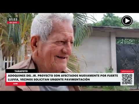 Adoquines de Jr: Proyecto son afectados nuevamente por fuete lluvia, vecinos solicitanavimentación