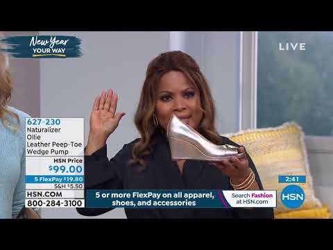 Naturalizer Ollie Leather PeepToe Wedge Pump