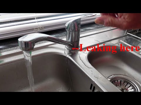 Mixer tap leaking from body.