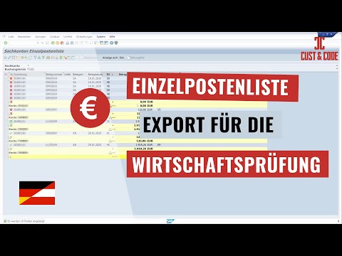 Export der Einzelpostenliste - für den Wirtschaftsprüfer [deutsch]