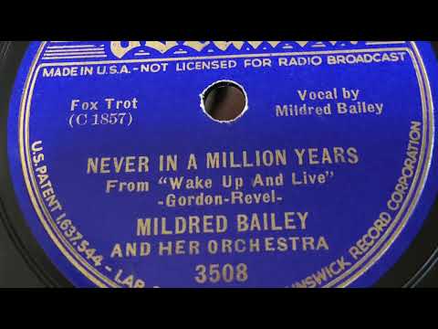 Never In A Million Years - Mildred Bailey And Her Orchestra March 23, 1937