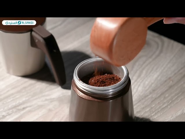 محضرة قهوة اسبريسو المونيوم 180 مل- سهلة الحمل والتنظيف، مناسبة لجميع أنواع المواقد، تحضير قهوة طازجة بسرعة،ضمان سنتان