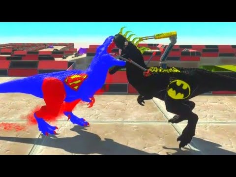 BATMAN T-REX DEATH FALL - Animal Revolt Battle Simulator