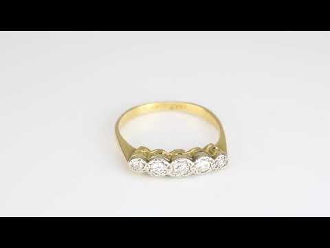 Antique 18ct Gold 5 Stone Diamond Ring - SH5903