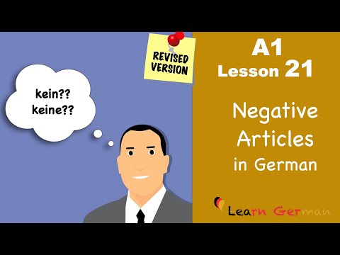 A1 - Lesson 21 | Negative Articles in German | Negative Artikel | Learn German