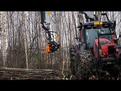 KXK210 Kippaava Energiapuukoura Traktoreiden Puutavarakuormaimiin ja Pieniin Metsäkoneisiin