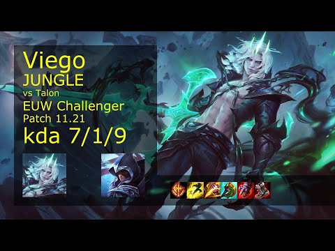Viego vs Talon Jungle - EUW Challenger 7/1/9 Patch 11.21 Gameplay