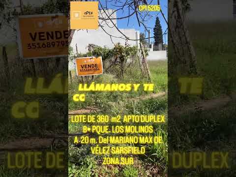 Venta Lote parque los molinos  Zona Sur Cordoba Capital