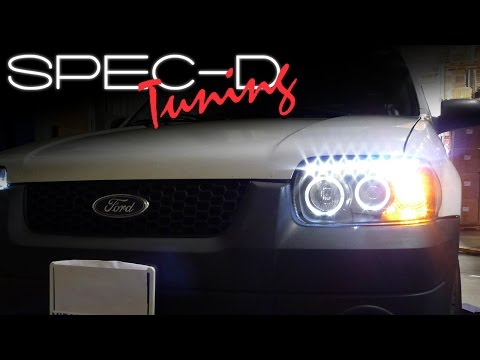 SPECDTUNING INSTALLATION VIDEO: 2005 - 2007 FORD ESCAPE LED PROJECTOR HEADLIGHTS