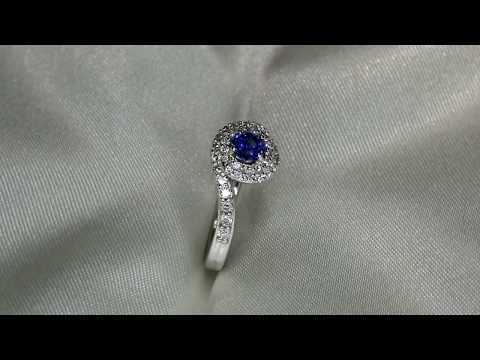 Anello con contorno di diamanti a contrariè in oro 18 kt “Caline” Video