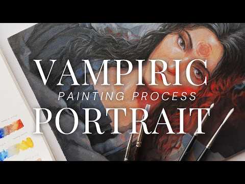 vampiric portrait painting process ◇ stylization, color palette, acrylic paint blending tips