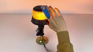 Robustní oranžový LED maják, na držák, 96W, ECE R65