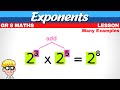 Exponents Grade 8 | Add Exponents