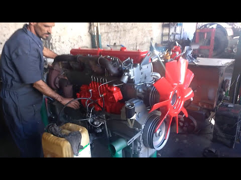 🤣🇩🇪💰Der Scania 112 HS 320-Motor läuft bereits und wurde auf dem Boden der Schwermaschinenwerkstat...