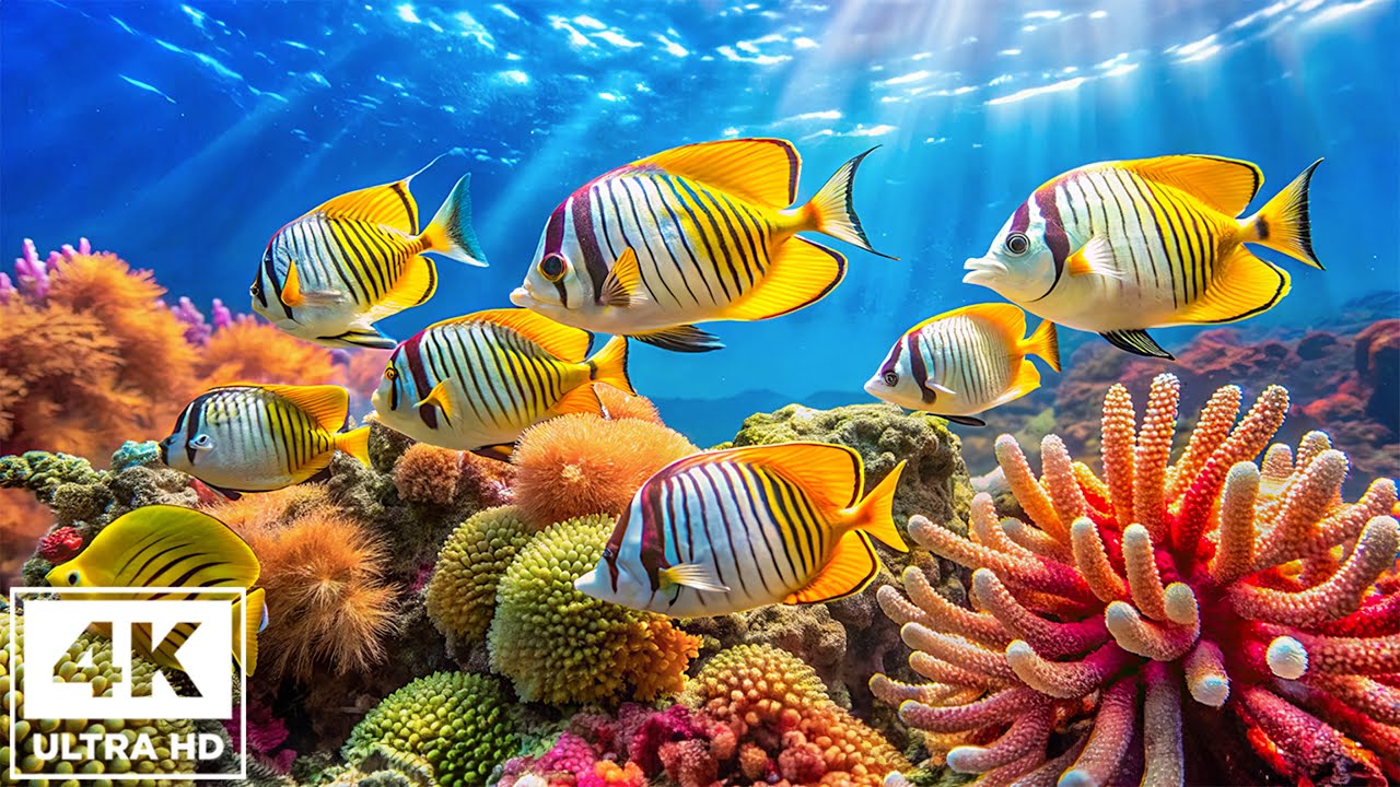 OCEAN 4K VIDEO ULTRA HD 🐳Vibrant Marine Life & Gentle Currents - A Relaxing Ocean Journey