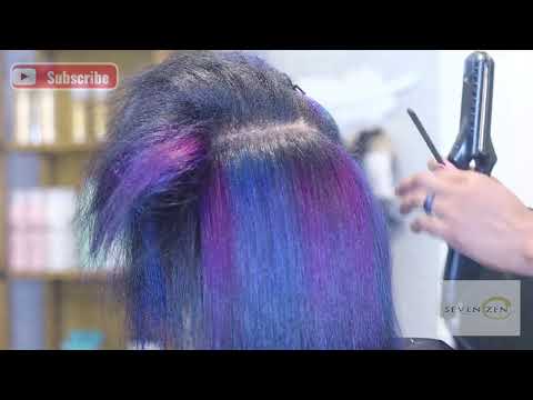 Black and Purple Hair Color with Bob Cut